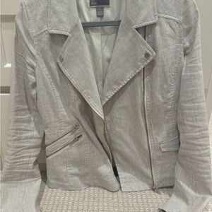 Women's Gray Striped Jacket Anthropologie